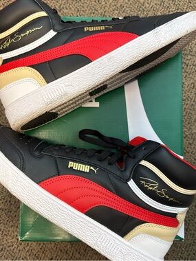 Puma Ralph Sampson Mid Men’s Black, Red & Cream Low-Top Sneakers